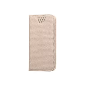   Univerzális 4,7"-5,3" könyvtok, fliptok, bankkártyatartós, mágneszáras, ragasztós, arany