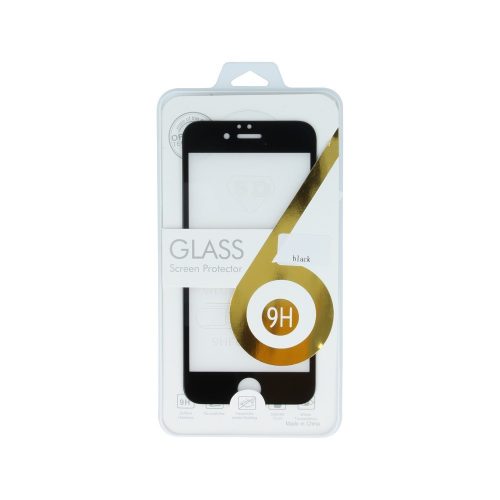 iPhone 7 / 8 / SE 2020 / SE 2022 üvegfólia, tempered glass, előlapi, 5D, edzett, hajlított, fekete kerettel
