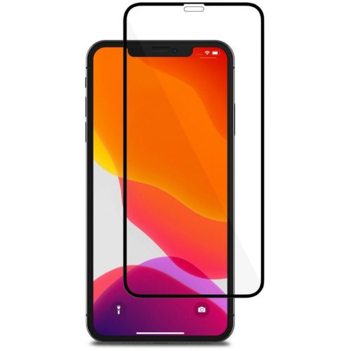 iPhone 11 / XR üvegfólia, tempered glass, előlapi, 5D, edzett, fekete kerettel