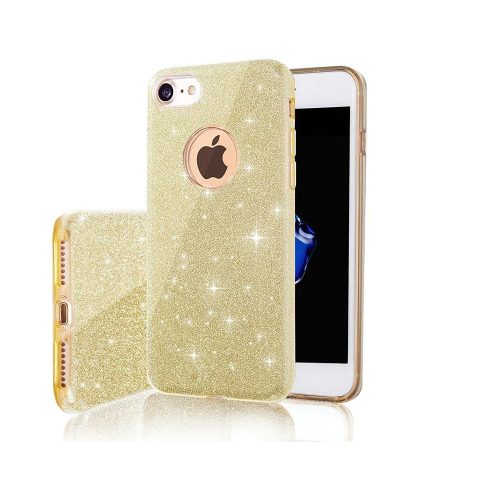 iPhone XR szilikon tok, hátlaptok, telefon tok, csillámos, arany, Glitter
