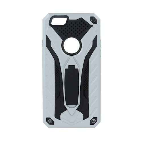 iPhone XS Max hátlap tok, telefon tok, kitámasztható, ütésálló, ezüst, Defender Stand