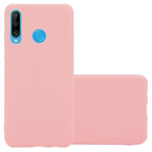 Huawei P30 Lite szilikon tok, hátlaptok, telefon tok, matt, rózsaszín