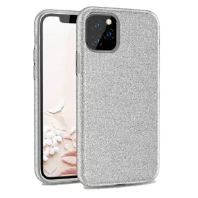   iPhone 11 Pro szilikon tok, hátlaptok, telefon tok, csillámos, ezüst, Glitter