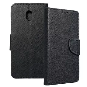   Xiaomi Redmi 8A könyvtok, fliptok, telefon tok, szilikon keretes, bankkártyatartós, mágneszáras, fekete, Fancy