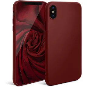   iPhone XS Max szilikon tok, hátlaptok, telefon tok, matt, bordó