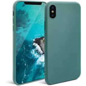   iPhone XS Max szilikon tok, hátlaptok, telefon tok, matt, szürkés kék