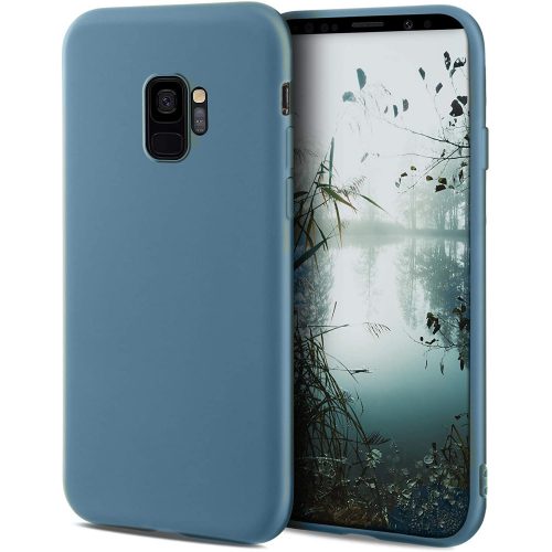 Samsung Galaxy S9 szilikon tok, hátlaptok, telefon tok, matt, szürkés kék