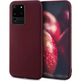   Samsung Galaxy S20 Ultra 5G szilikon tok, hátlaptok, telefon tok, matt, bordó