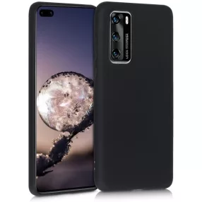   Huawei P40 szilikon tok, hátlaptok, telefon tok, matt, fekete