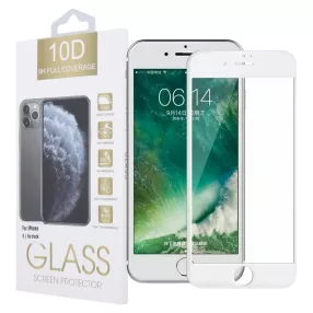   iPhone 6 / 6S üvegfólia, tempered glass, előlapi, 10D, edzett, hajlított, fehér kerettel
