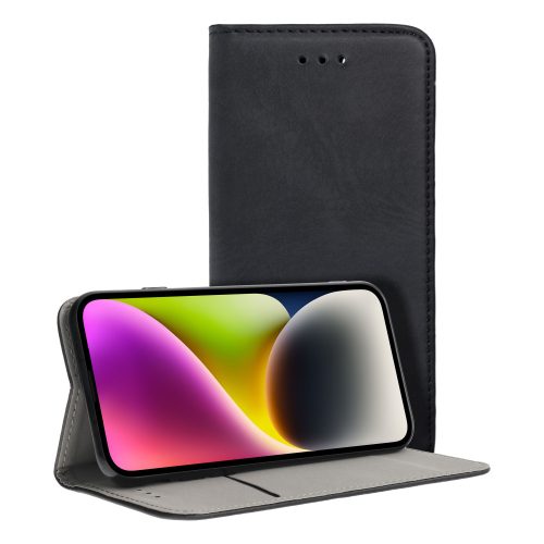 Huawei Y6P könyvtok, fliptok, telefon tok, bankkártyatartós, mágneszáras, fekete, Smart Magnetic