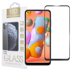   Samsung Galaxy A11 üvegfólia, tempered glass, előlapi, 10D, edzett, hajlított, fekete kerettel