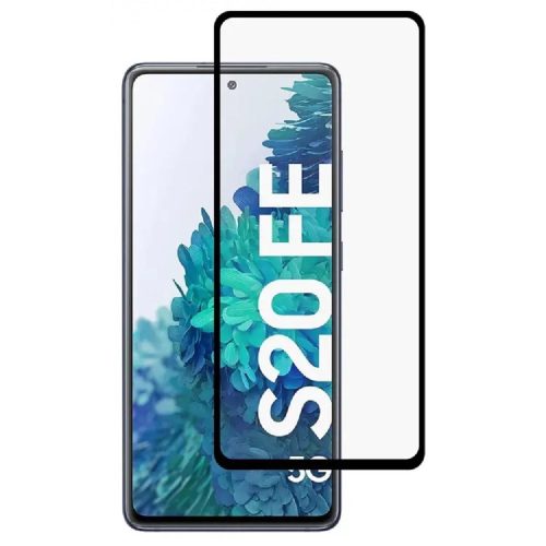 Samsung Galaxy S20 FE / S20 FE 5G üvegfólia, tempered glass, előlapi, 5D, edzett, hajlított, fekete kerettel