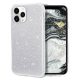 iPhone 12 / 12 Pro szilikon tok, hátlaptok, telefon tok, csillámos, ezüst, Glitter