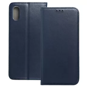   Xiaomi Redmi 9A / 9AT / 9i könyvtok, fliptok, telefon tok, mágneszáras, bankkártyatartós, sötétkék, Smart Magnetic