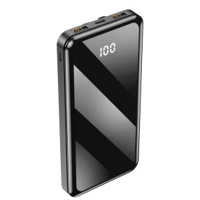   Power Bank, külső akkumulátor, 4in1, USB, Type-C, iPhone 8pin, Micro USB, 10000mAh, fekete, Forever TB-411