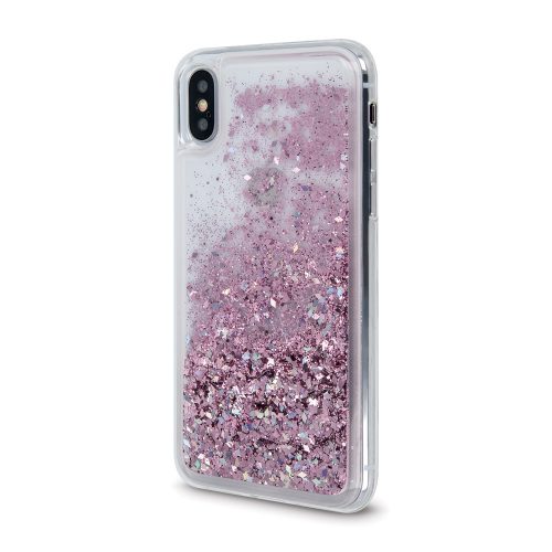 iPhone 12 / 12 Pro szilikon tok, hátlaptok, csillámos, folyékony, lila, Liquid Sparkle