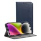 Samsung Galaxy A02S könyvtok, fliptok, telefon tok, bankkártyatartós, mágneszáras, sötétkék, Smart Magnetic
