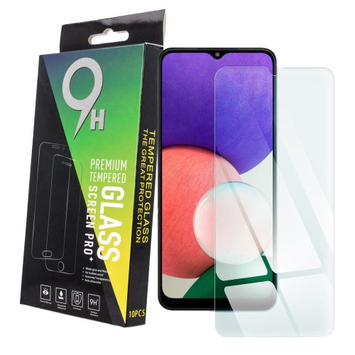 Samsung Galaxy A22 5G tempered glass, üvegfólia, előlapi, edzett, 10db/csomag