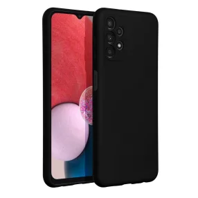   Samsung Galaxy A32 5G szilikon tok, hátlaptok, telefon tok, velúr belsővel, matt, fekete, Silicon