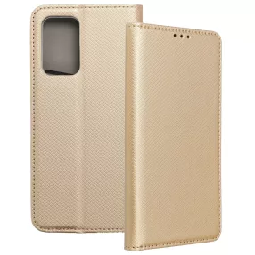   Samsung Galaxy A72 4G / 5G könyvtok, fliptok, telefon tok, mágneszáras, bankkártyatartós, arany