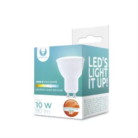   LED izzó GU10, 1W, 6000K, 90lm, hideg fehér fény, 38 fok, Forever Light