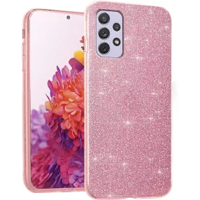   Samsung Galaxy A32 5G / M32 5G szilikon tok, hátlaptok, telefon tok, csillámos, pink, Glitter