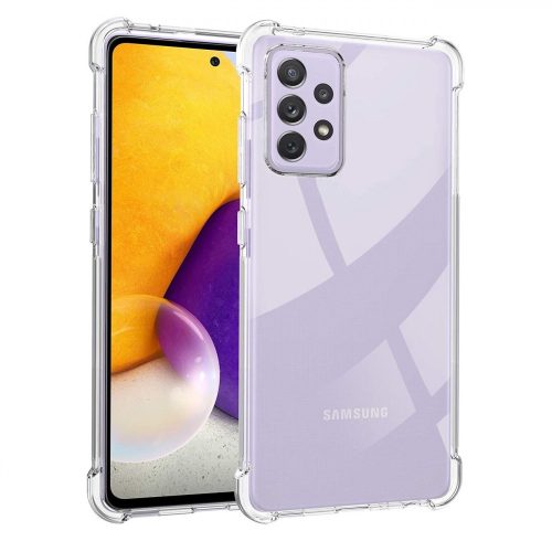 Samsung Galaxy A72 4G / 5G szilikon tok, hátlaptok, telefon tok, erősített sarkokkal, átlátszó, Anti Shock, 1.5mm