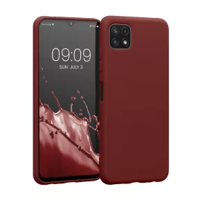   Samsung Galaxy A22 5G szilikon tok, hátlaptok, telefon tok, matt, bordó