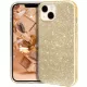 iPhone 13 Mini szilikon tok, hátlaptok, telefon tok, csillámos, arany, Glitter