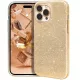 iPhone 13 Pro szilikon tok, hátlaptok, telefon tok, csillámos, arany, Glitter