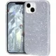 iPhone 13 Mini szilikon tok, hátlaptok, telefon tok, csillámos, ezüst, Glitter