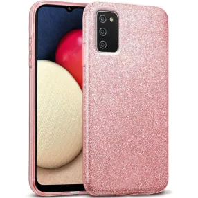   Samsung Galaxy A03s szilikon tok, hátlaptok, telefon tok, csillámos, pink, Glitter