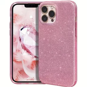   iPhone 13 Pro szilikon tok, hátlaptok, telefon tok, csillámos, pink, Glitter
