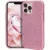 iPhone 13 Pro szilikon tok, hátlaptok, telefon tok, csillámos, pink, Glitter