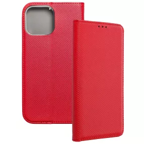   iPhone 13 Pro Max könyvtok, fliptok, telefon tok, mágneszáras, bankkártyatartós, piros