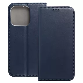   iPhone 13 Pro Max könyvtok, fliptok, telefon tok, mágneszáras, bankkártyatartós, sötétkék, Smart Magnetic