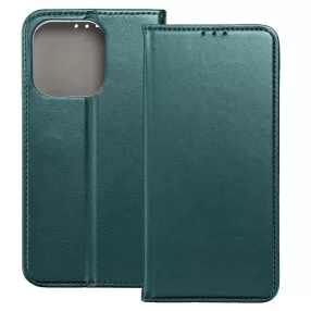   iPhone 13 Pro Max könyvtok, fliptok, telefon tok, mágneszáras, bankkártyatartós, zöld, Smart Magnetic