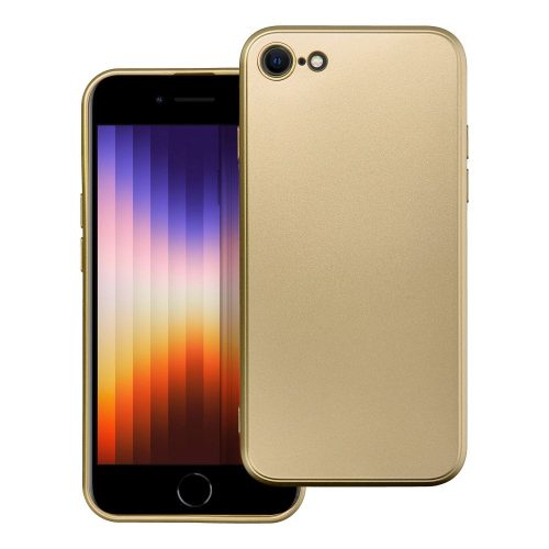 iPhone 7 / 8 / SE 2020 / SE 2022 szilikon tok, hátlaptok, telefon tok, mikroszálas belsővel, arany, Metallic