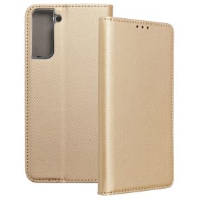   Samsung Galaxy S22 könyvtok, fliptok, telefon tok, mágneszáras, bankkártyatartós, arany