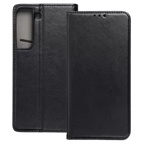   Samsung Galaxy S22 Plus 5G (S22+ 5G) könyvtok, fliptok, telefon tok, mágneszáras, bankkártyatartós, fekete, Smart Magnetic