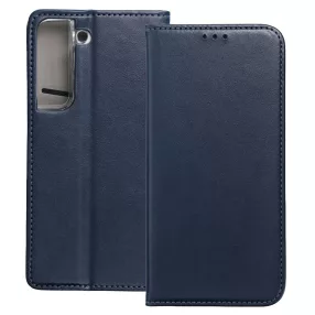   Samsung Galaxy S22 Plus 5G (S22+ 5G) könyvtok, fliptok, telefon tok, mágneszáras, bankkártyatartós, sötétkék, Smart Magnetic