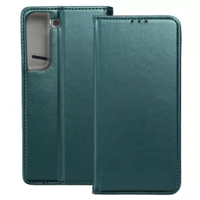   Samsung Galaxy S22 Plus 5G (S22+ 5G) könyvtok, fliptok, telefon tok, mágneszáras, bankkártyatartós, zöld, Smart Magnetic