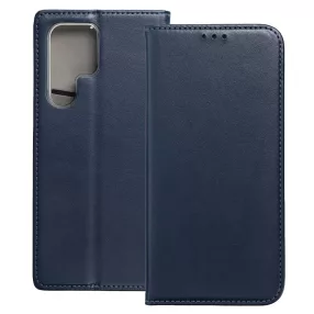   Samsung Galaxy S22 Ultra 5G könyvtok, fliptok, telefon tok, mágneszáras, bankkártyatartós, sötétkék, Smart Magnetic