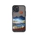 iPhone 6 / 6S hátlaptok, telefon tok, kemény, átlátszó, mintás, fekete szilikon kerettel, Ultra Trendy Landscape 1