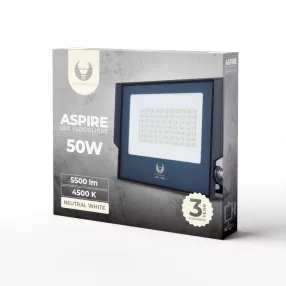   Kültéri LED lámpa, természetes fehér fény, 4500K, 5500lm, 50W, IP66, Forever Light Aspire