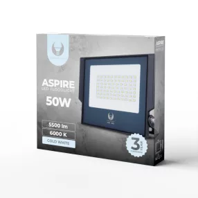   Kültéri LED lámpa, hideg fehér fény, 6000K, 5500lm, 50W, IP66, Forever Light Aspire