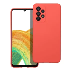   Samsung Galaxy A33 5G szilikon tok, hátlaptok, telefon tok, velúr belsővel, matt, piros, Silicon