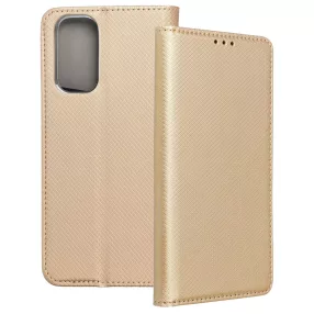   Xiaomi Poco M4 Pro 5G könyvtok, fliptok, telefon tok, mágneszáras, bankkártyatartós, arany