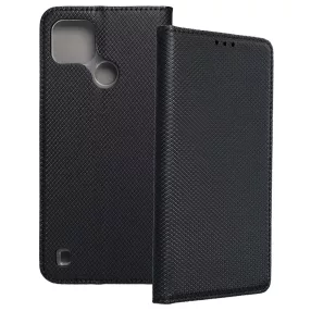   Realme C21Y / C25Y könyvtok, fliptok, telefon tok, mágneszáras, bankkártyatartós, fekete